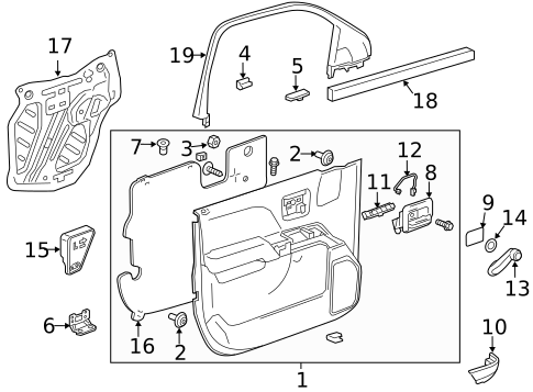 Interior Trim - Front Door for 2016 GMC Sierra 2500 HD #2