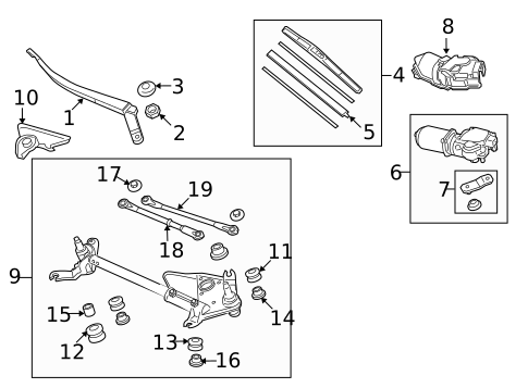 Wiper & Washer Components for 2013 Acura ZDX #1