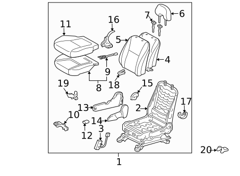 Front Seat Components for 2005 Toyota Prius #0