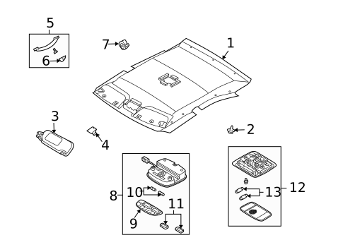 Interior Trim - Roof for 2005 Kia Optima #0