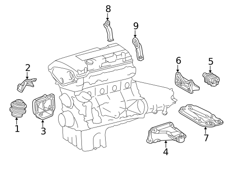 Engine & Trans Mounting for 2000 Mercedes-Benz CLK 320 #0