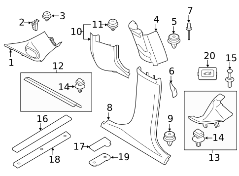 Interior Trim - Pillars for 2015 Mini Cooper #0