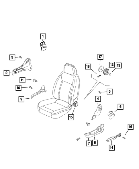Front Seats - Adjusters, Recliners, Shields and Risers for 2018 Ram ProMaster City #2