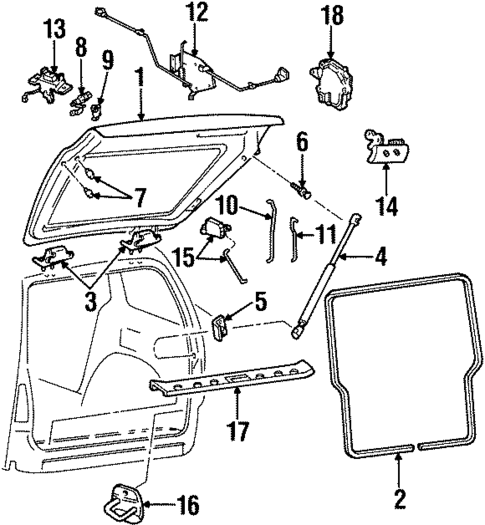 Rear Window for 1999 Mercury Villager #1