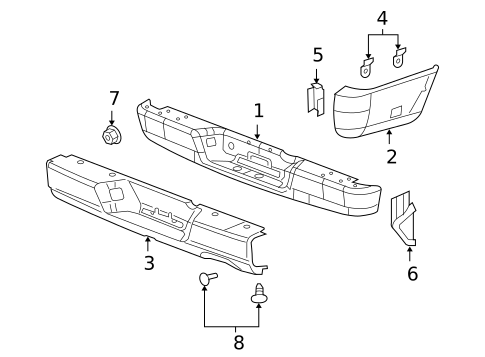 Bumper & Components - Rear for 2004 Dodge Ram 1500 #0