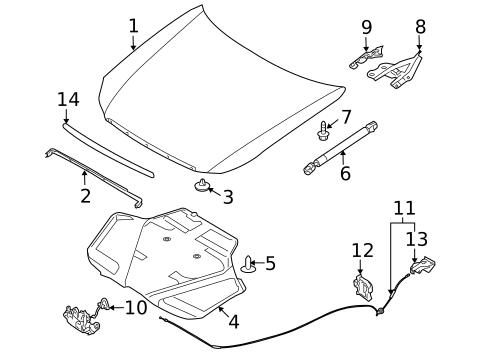 HOOD & COMPONENTS for 2008 INFINITI M45 #0