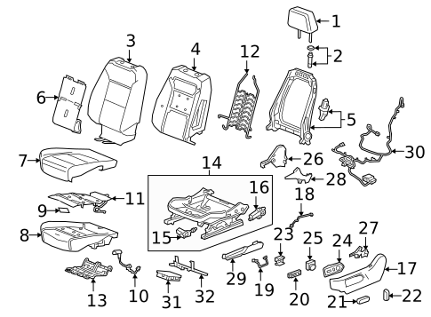 Driver Seat Components for 2023 Chevrolet Silverado 1500 #8