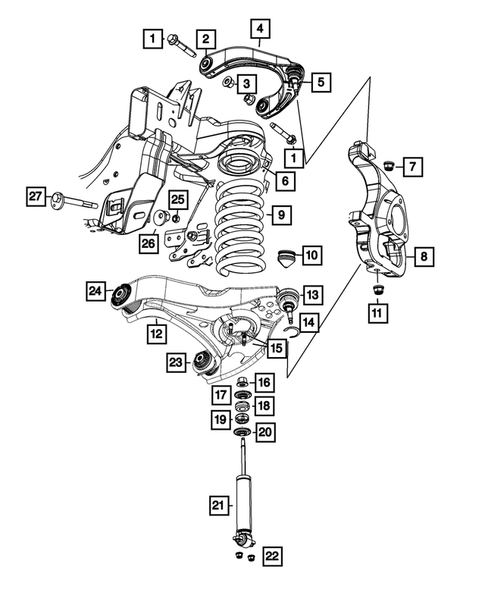 Front Suspension, Strut and Cradle for 2013 Ram 2500 #1