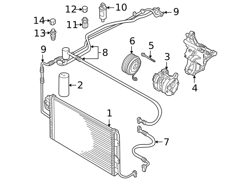 Condenser, Compressor & Lines for 2001 Audi TT #0
