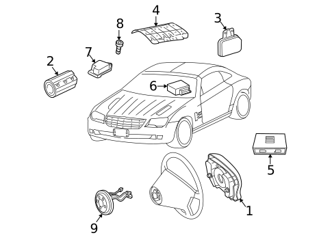 Air Bag Components for 2006 Chrysler Crossfire #0
