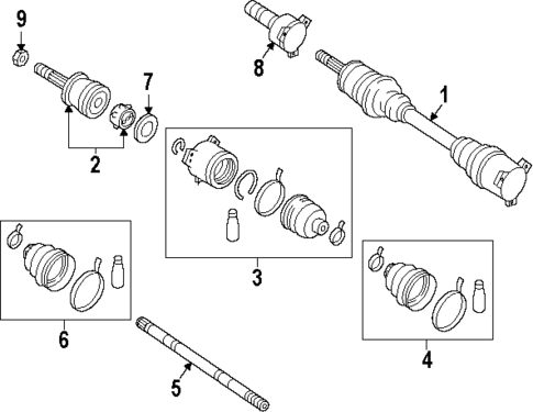 Axle Components for 1993 INFINITI J30 #1