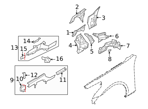 Structural Components & Rails for 2011 INFINITI FX35 #0
