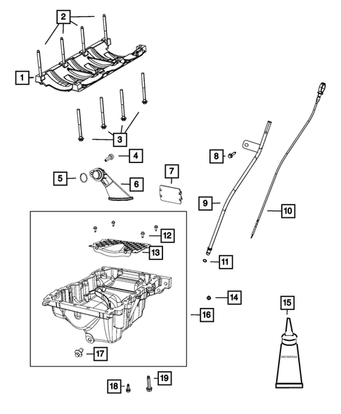 Engine Oiling, Oil Pan and Indicator (Dipstick) for 2020 Chrysler Pacifica #1