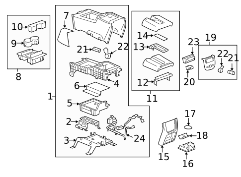 Center Console for 2014 Chevrolet Silverado 2500 HD #1