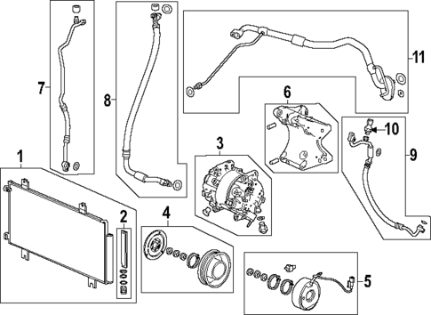 Condenser, Compressor & Lines for 2023 Acura MDX #0