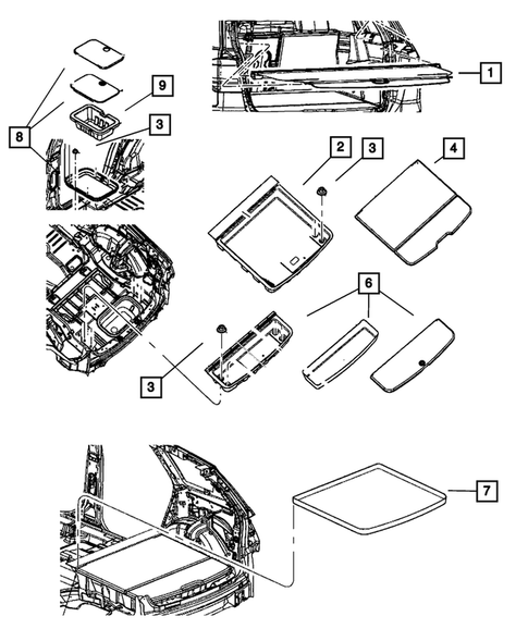 Panels-Moldings-Scuff Plates, Pillar, Cowl, 1/4 Panel Trim and Cargo Covers for 2014 Dodge Journey #3
