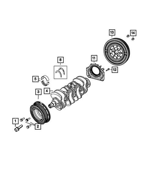 Crankshaft, Piston, Drive Plate, Flywheel, and Damper for 2012 Fiat 500 #0