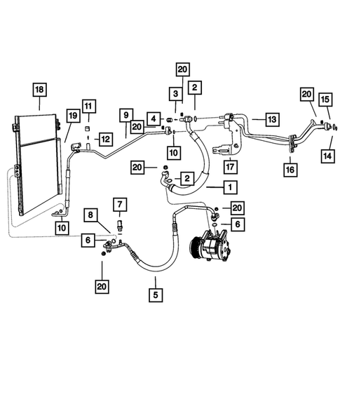 Air Conditioner and Heater Plumbing for 2014 Jeep Grand Cherokee #0