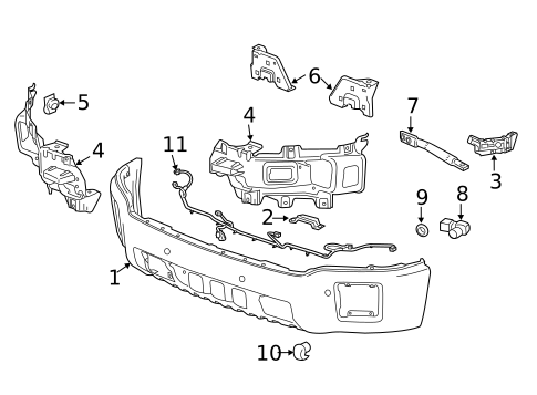 Bumper & Components - Front for 2015 GMC Sierra 1500 #1