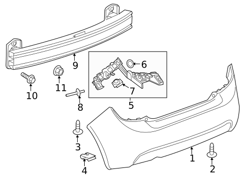 Bumper & Components - Rear for 2016 Chevrolet Sonic #0