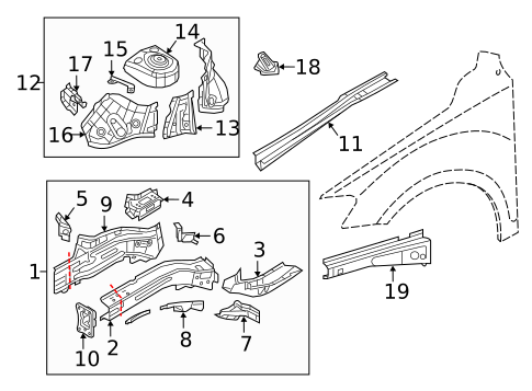 Structural Components & Rails for 2019 Volkswagen Tiguan #0