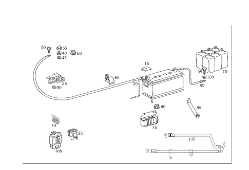 Battery, Starter/Alternator Cable for 1993 Mercedes-Benz 600SL #0