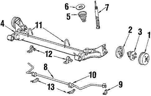 Rear Suspension for 1987 Chevrolet Cavalier #1