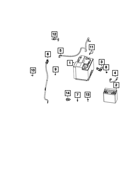 Battery, Battery Tray and Cables for 2025 Jeep Compass #1