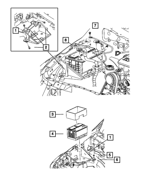 Battery Tray and Cables for 2007 Chrysler Aspen #0