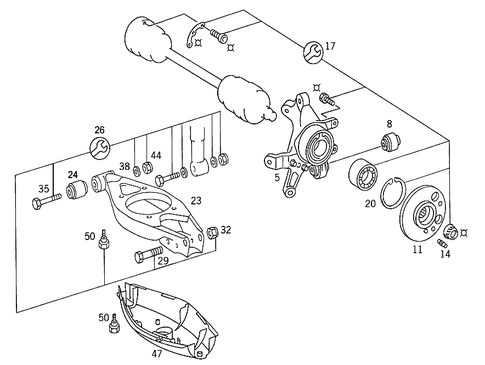 Rear Axle Mount for 1989 Mercedes-Benz 190 E #1
