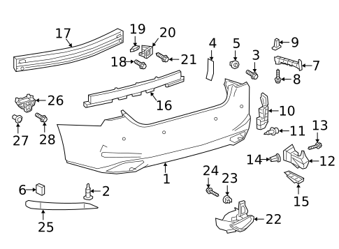 Bumper & Components - Rear for 2019 Lexus ES350 #1