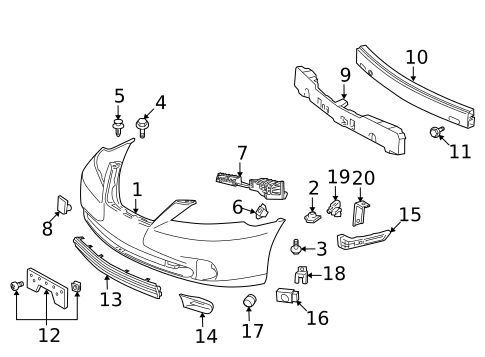 Bumper & Components - Front for 2009 Lexus ES350 #1