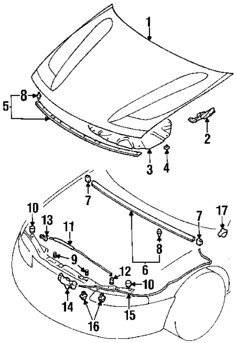 Hood & Components for 2000 Chrysler Sebring #0