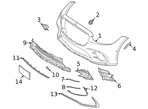 Bumper & Components - Front for 2025 Mercedes-Benz S500 #0