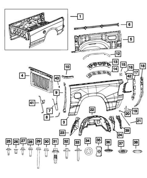 Pickup Box and Fuel Filler Door for 2021 Ram 1500 #0