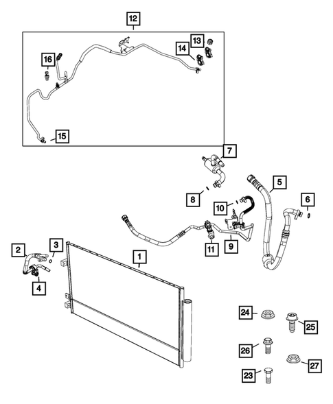 Air Conditioner and Heater Plumbing for 2017 Jeep Renegade #0