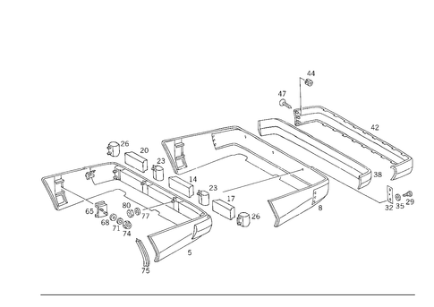 Rear Bumper for 1992 Mercedes-Benz 300CE #2