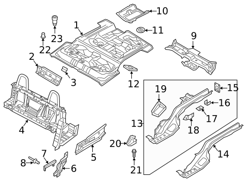 Rear Floor & Rails for 2016 Audi TT Quattro #0