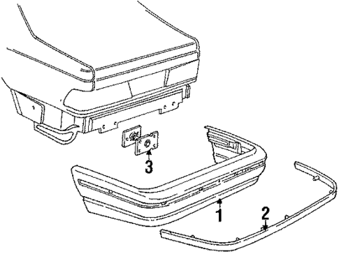 Bumper & Components - Rear for 1990 Mercury Sable #1