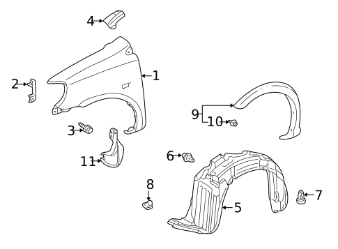 Exterior Trim - Fender for 2002 Toyota Echo #0