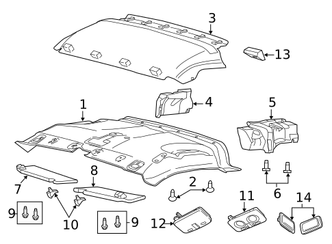 Interior Trim - Roof for 2023 Ram ProMaster 3500 #1