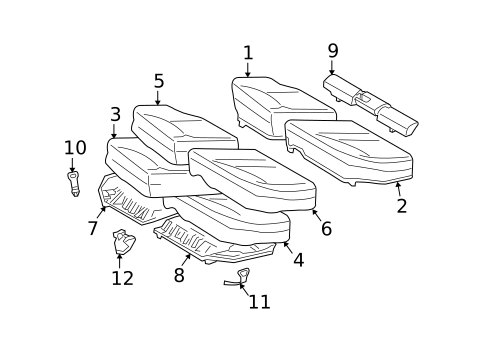 Rear Seat Components for 2003 Mercedes-Benz C240 #3