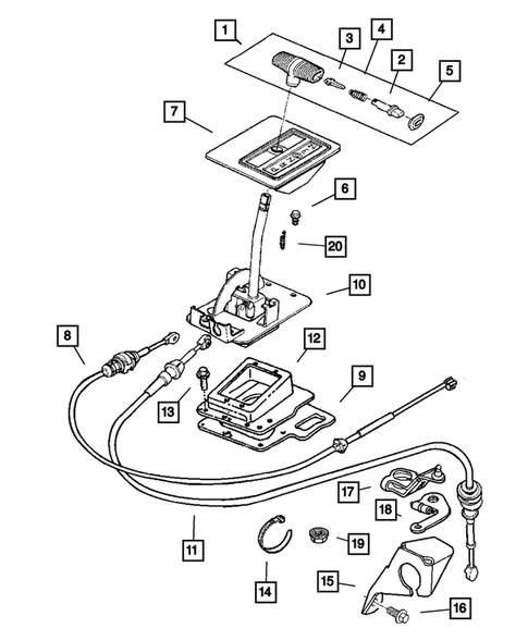 Gearshift Controls for 2002 Jeep Wrangler #0