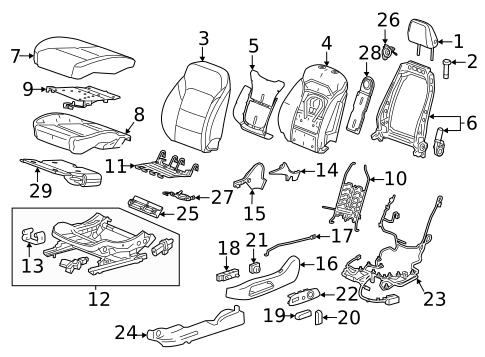 Driver Seat Components for 2023 Chevrolet Silverado 1500 #19