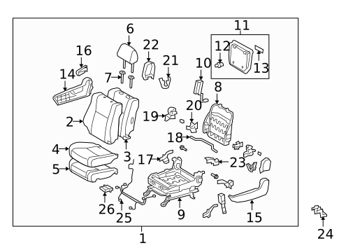 Passenger Seat Components for 2008 Toyota Sequoia #2