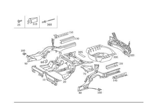 Rear End Floor for 2004 Mercedes-Benz S430 #0