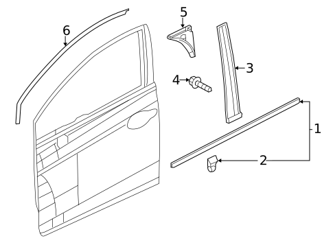 Exterior Trim - Front Door for 2012 Honda Civic #0