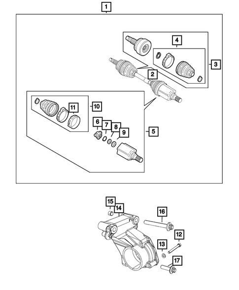 Front Axle Drive Shafts for 2015 Jeep Renegade #0