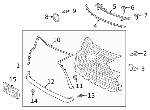 Grille & Components for 2022 Lexus RX450h #1