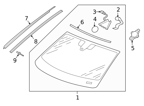 Glass - Windshield for 2023 Volkswagen Atlas #2